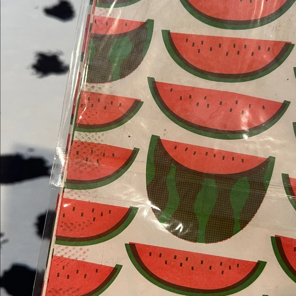 NWT Knot & Bow Watermelon newsprint wrapping paper